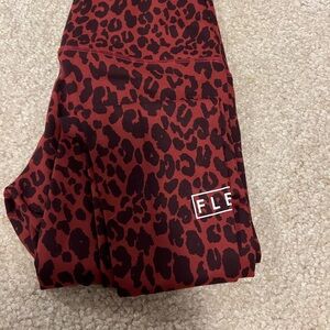 Fleo Burgundy Leopard Print Leggings